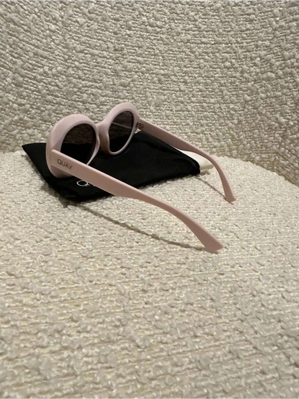 Quay Australia Baby Pink Oval Sunglasses